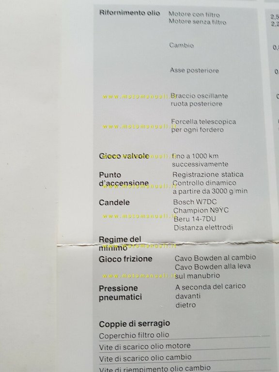 BMW moto dati per assistenza modelli boxer 1985-89 locandina originale