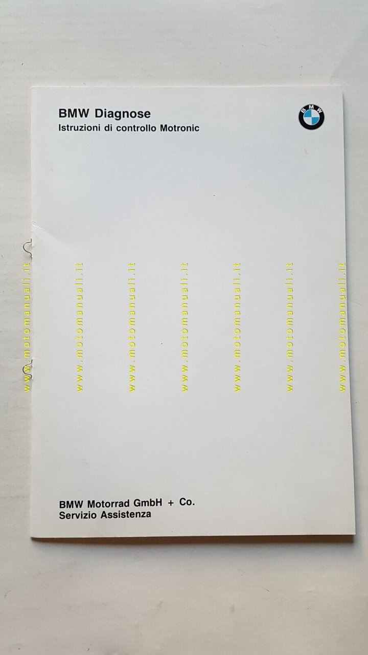 BMW Motronic Istruzioni di controllo 1989 manuale officina ITALIANO originale