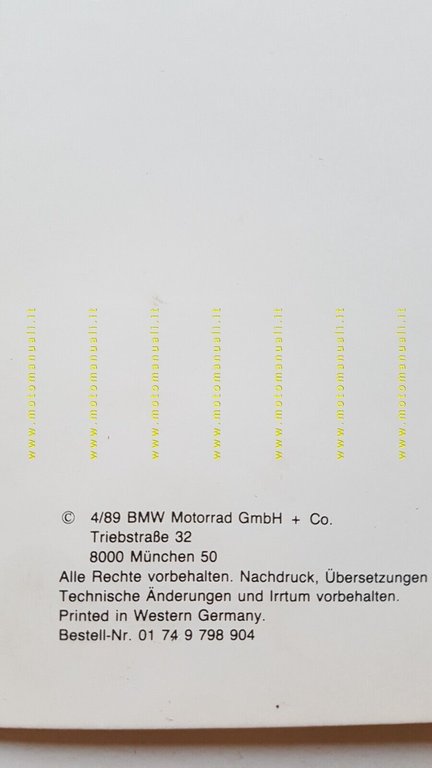 BMW Motronic Istruzioni di controllo 1989 manuale officina ITALIANO originale