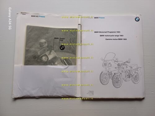 BMW presentazione modelli 1983 cartella stampa originale italiano press kit