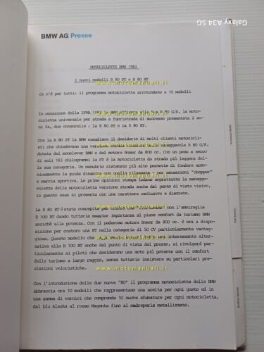 BMW presentazione modelli 1983 cartella stampa originale italiano press kit