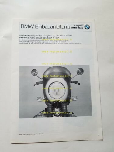 BMW procedura montaggio cupolino anni 70 opuscolo manuale per officina