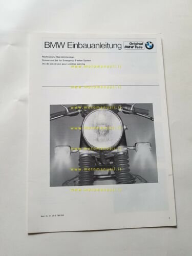 BMW procedura montaggio kit luci emergenza anni 70 opuscolo manuale …