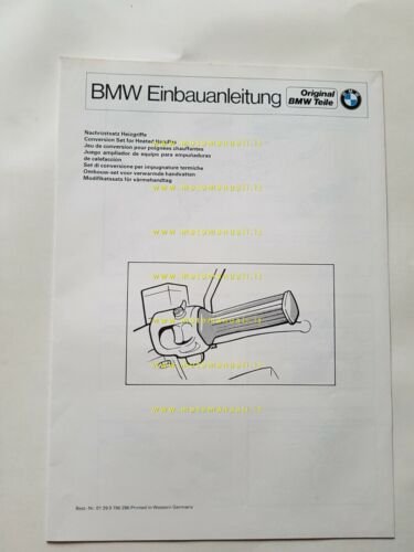 BMW procedura montaggio manopole riscaldate serie K100 opuscolo manuale officina