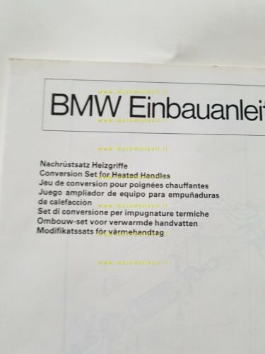BMW procedura montaggio manopole riscaldate serie K100 opuscolo manuale officina