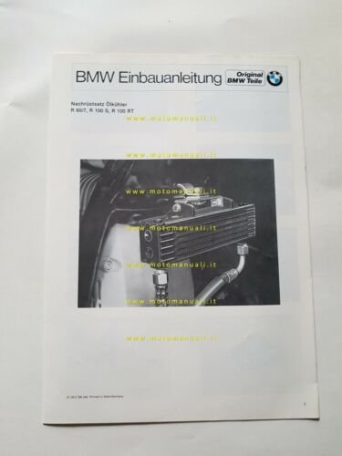 BMW procedura montaggio radiatore olio anni 70 opuscolo manuale per …
