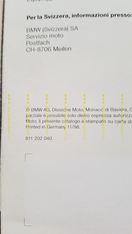 BMW produzione modelli 1998 depliant italiano originale