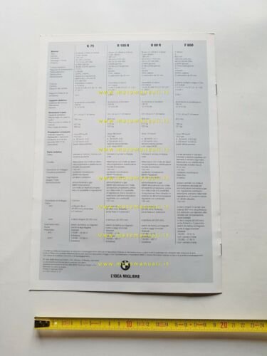 BMW produzione modelli Base 1994 depliant originale Italiano moto