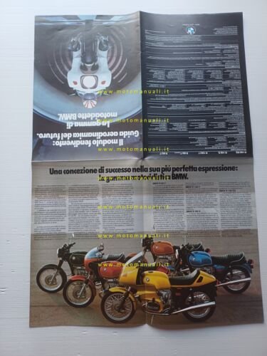 BMW produzione modelli moto 1977 depliant italiano originale