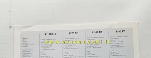 BMW produzione modelli Turismo 1994 depliant Italiano originale moto brochure