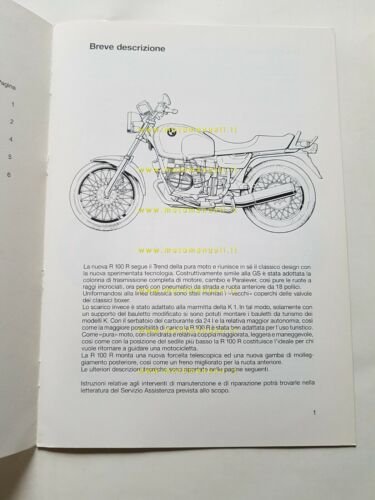 BMW R 100 R 1991 dettagli tecnici opuscolo personale interno …
