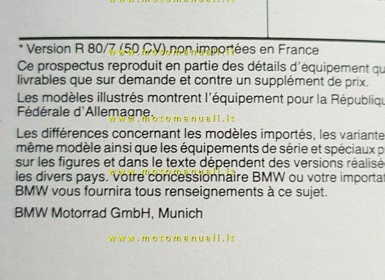 BMW R 100 RS RT S R 80/7 1979 depliant …