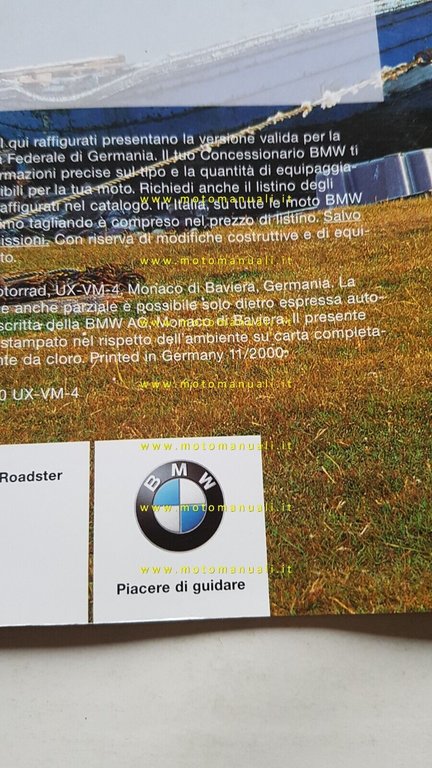 BMW R 1150 R 2000 depliant ITALIANO originale