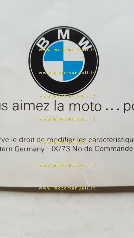 BMW R 906- R 756- R 606 1973 depliant originale …