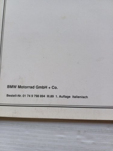 BMW serie K - serie Boxer libretto tagliandi 1989 USATO …