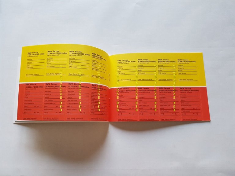 BMW serie K - serie Boxer SERVICE BOOKLET libretto tagliandi …
