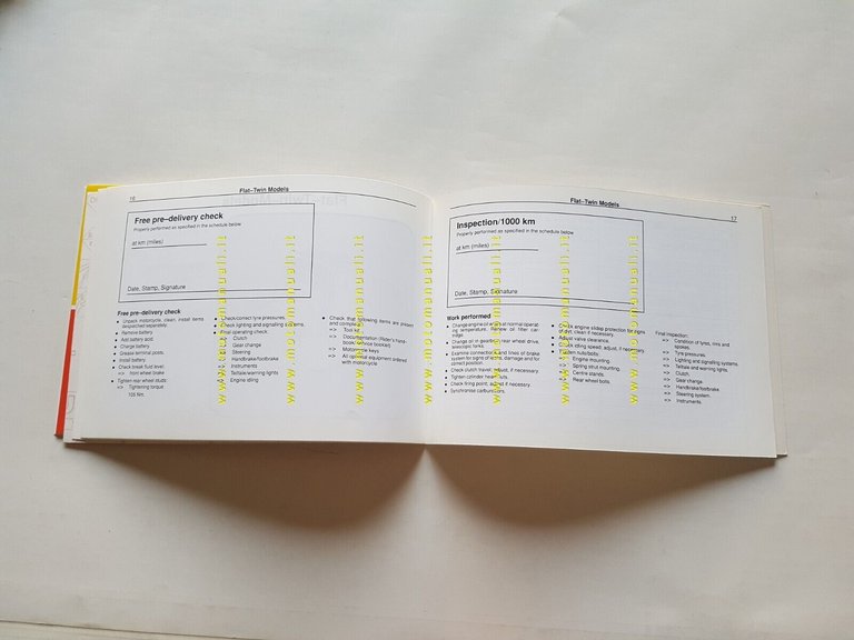 BMW serie K - serie Boxer SERVICE BOOKLET libretto tagliandi …