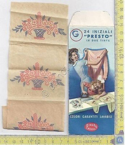 Boccasile - bustina lettere applicabili "Presto" - 24 Iniziali - …