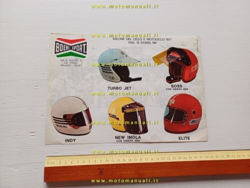Boeri produzione caschi moto 1977 depliant italiano originale