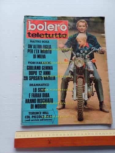 Bolero Teletutto - Terence Hill su Ducati Scrambler rivista 10.1973