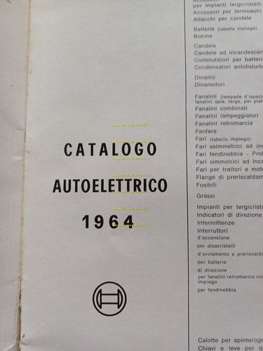 Bosch catalogo prodotti auto 1964 italiano originale