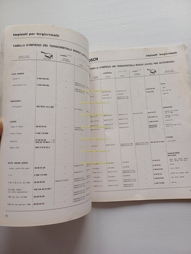Bosch catalogo prodotti auto 1964 italiano originale