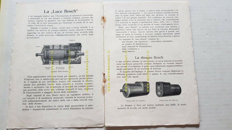 Bosch Luce e messa in Marcia Auto 1922 depliant originale …