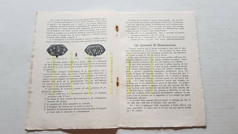 Bosch Luce e messa in Marcia Auto 1922 depliant originale …