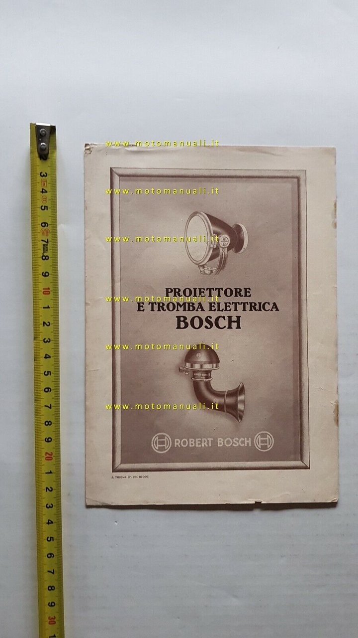 Bosch Proiettore Tromba Elettrica Auto 1923 depliant originale ITALIANO brochure