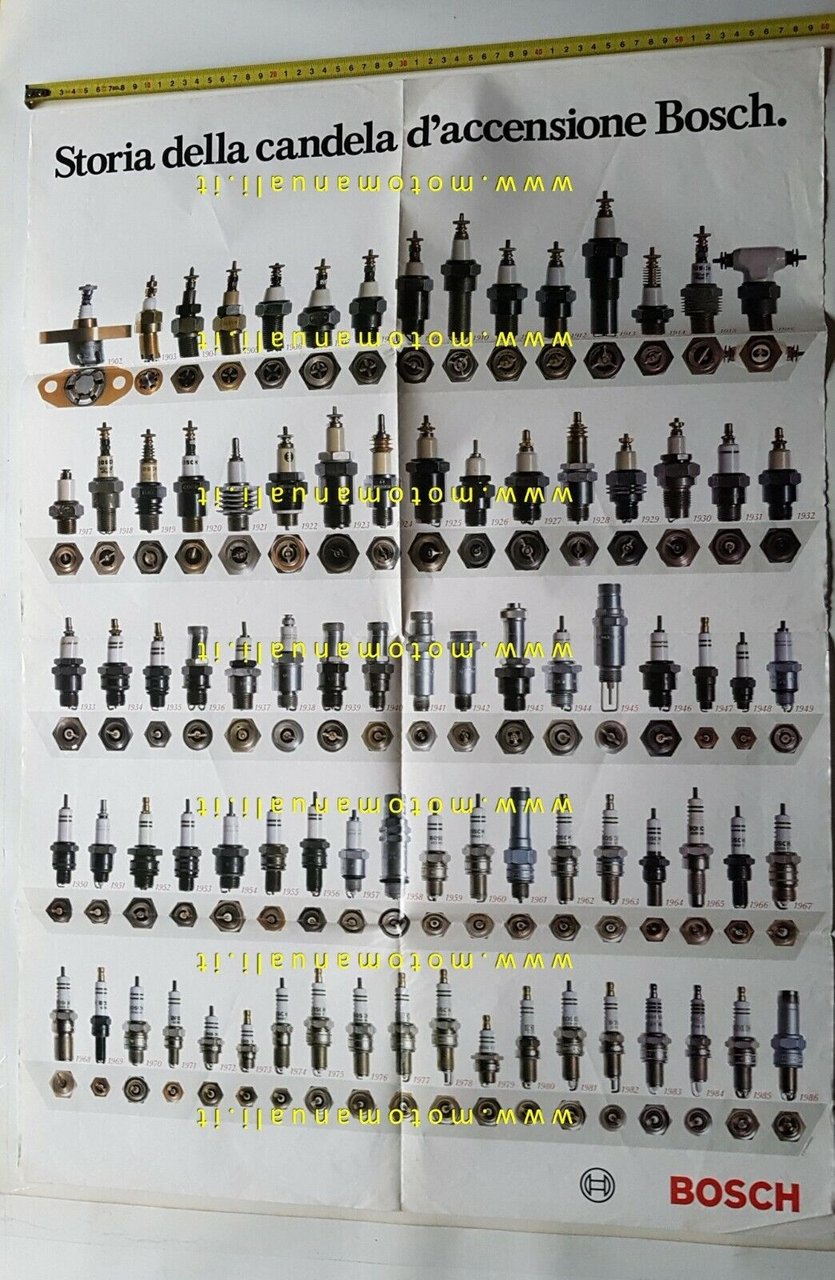 Bosch storia delle candele poster manifesto originale epoca 1986