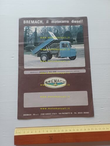 Bremach motocarro Diesel ND3 RRE Edilizia depliant 1978 italiano original