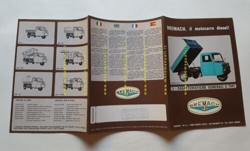 Bremach Motocarro ND3 1978 depliant originale ITALIANO 3 wheeler BROCHURE