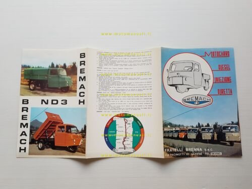 Bremach Motocarro ND3 Diesel depliant originale ITALIANO 3 wheeler brochure