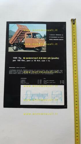 Bremach Motocarro ND3-R depliant originale anni 70 ITALIANO 3 wheeler …