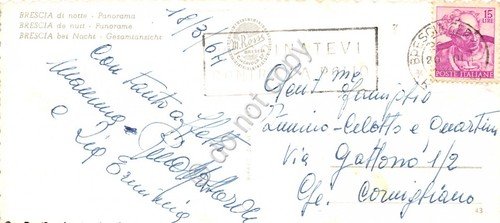 Brescia Cartolina mignon Brescia notturno timbro vaccinatevi polio 1964 | Immagine Gallery 2