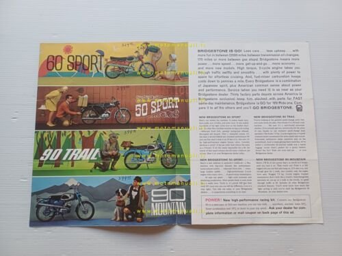Bridgestone produzione modelli 50 - 60 - 90 1965 depliant …