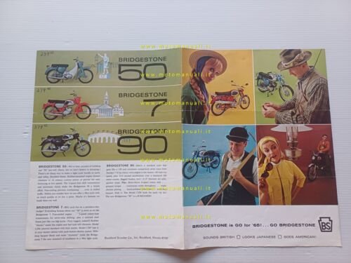 Bridgestone produzione modelli 50 - 60 - 90 1965 depliant …