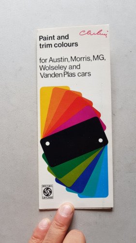 British Leyland Paint and Trim colours 1971 auto depliant originale