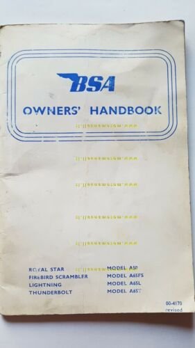 BSA 500-650 A50-A65FSLT 1972 manuale uso INGLESE originale OWNER'S MANUAL