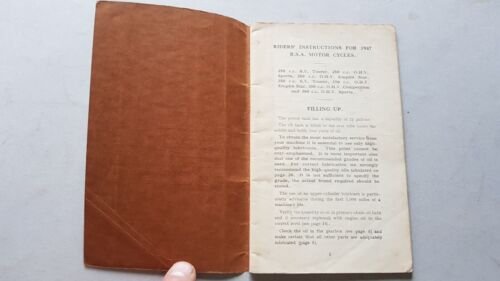 BSA B20-21-22 250 B23-24-25-26 350 1937 manuale uso moto TESTO …