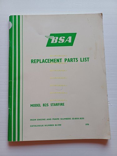 BSA B25 Starfire 250 1970 catalogo ricambi Inglese originale
