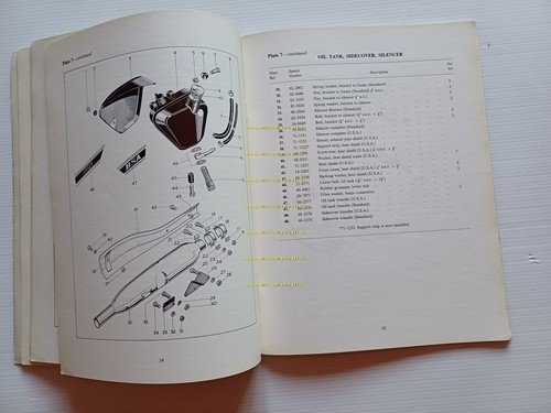 BSA B25 Starfire 250 1970 catalogo ricambi Inglese originale
