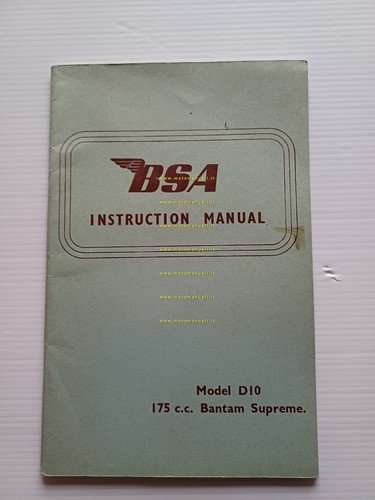 BSA Bantam Supreme 175 D10 1966 manuale uso manutenzione originale …