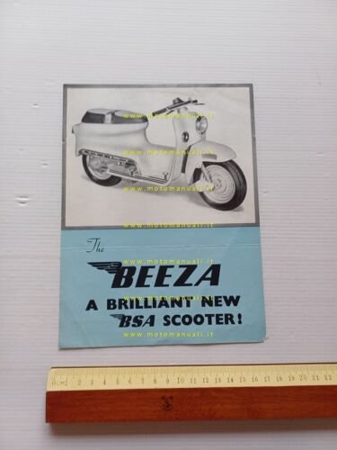 BSA Beeza Scooter 198 1955 depliant INGLESE originale