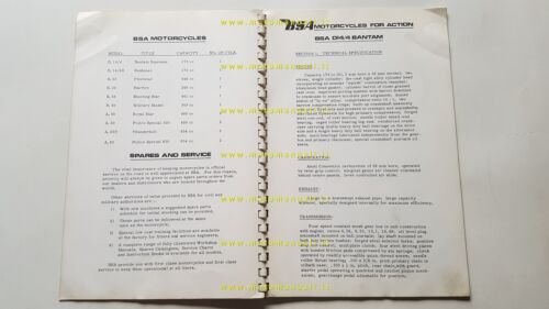 BSA catalogo produzione modelli 175-250-350-441-650 1968 depliant originale