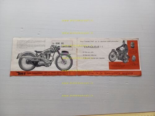 BSA catalogo produzione modelli 1948 depliant FRANCESE originale