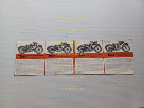 BSA catalogo produzione modelli 1948 depliant FRANCESE originale