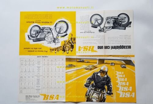 BSA catalogo produzione modelli moto 1965 depliant originale italiano
