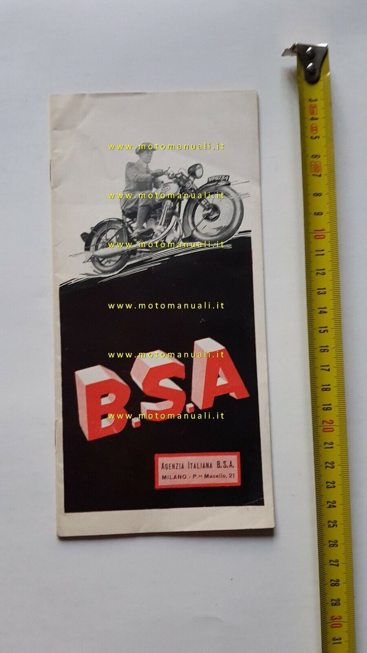 BSA catalogo produzione moto 1931 originale ITALIANO anteguerra pre-war brochure