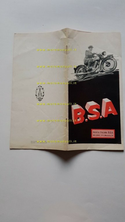 BSA catalogo produzione moto 1931 originale ITALIANO anteguerra pre-war brochure